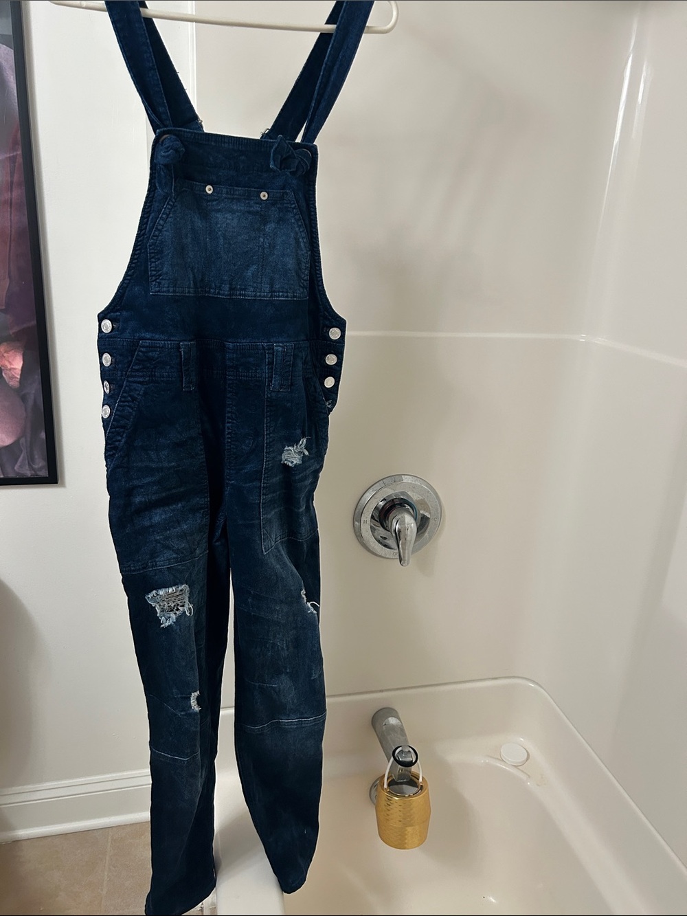 Pilcro size 25 Women's Velvet Denim Overalls